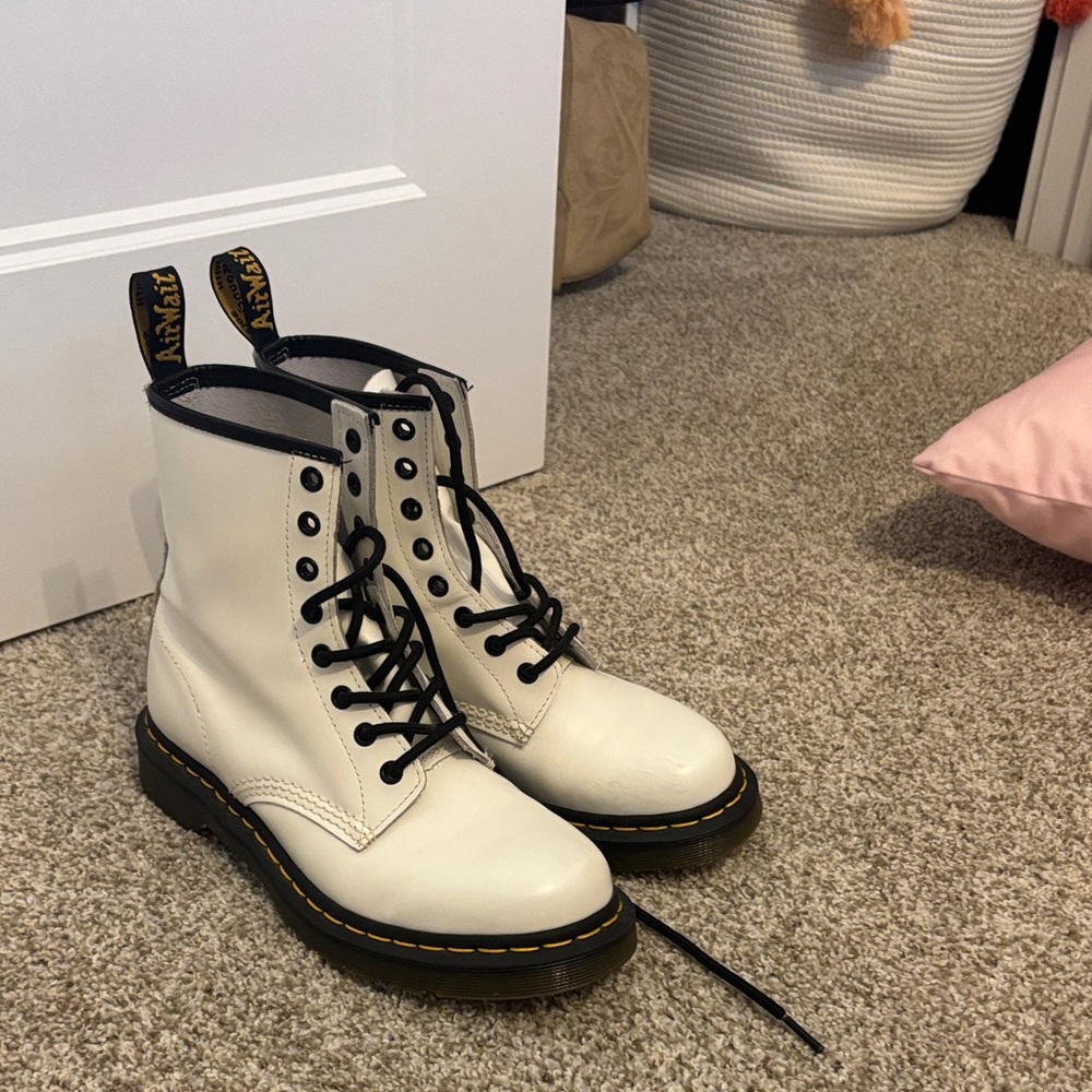 Dr. Martens Women's Off-White Combat Boots